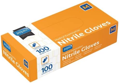 Inspire Cobalt Blue Nitrile Disposable Gloves | 4.5 Nitrile Safety Medical Exam Cooking Cleaning Disposable Gloves