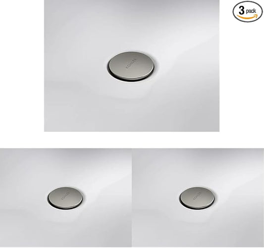 Kohler RH1274364-BN Bathtub Drain, ‎2.76 x 2.76 x 9.72 inches, Vibrant Brushed Nickel (Pack of 3)
