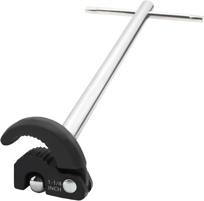 11" Basin Wrench with Adjustable Jaw from 3/8 Inch to 1-1/4 Inch, Sink Faucet Wrench for Fixing Rear and Union Nuts Under Sink Tight Spaces