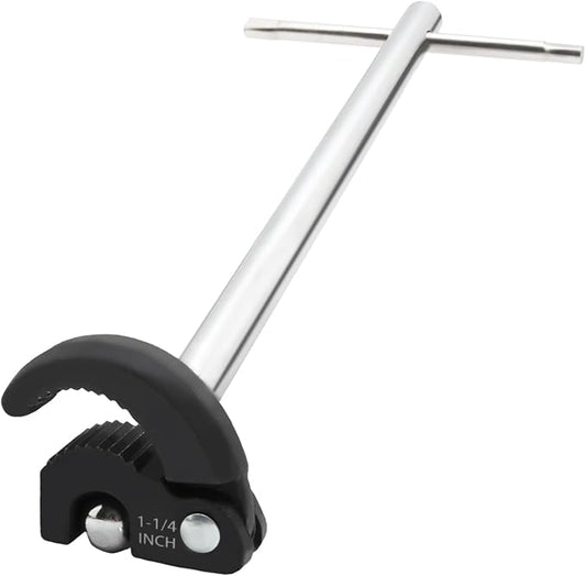 11" Basin Wrench with Adjustable Jaw from 3/8 Inch to 1-1/4 Inch, Sink Faucet Wrench for Fixing Rear and Union Nuts Under Sink Tight Spaces