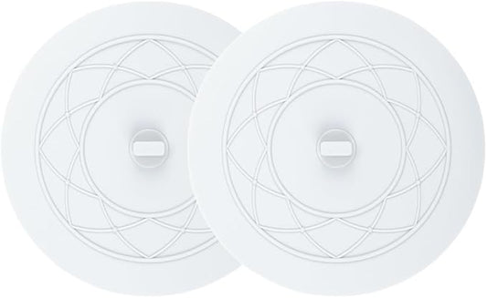 Tub Stopper 2PCS,Bathtub Drain Stopper,6 inches Bathtub Tub Drain Cover Stopper,Silicone Drain Plug,Kitchen Bathroom Hair Water Shower Stopper,Large Bathroom Laundry Accessories (White/White)