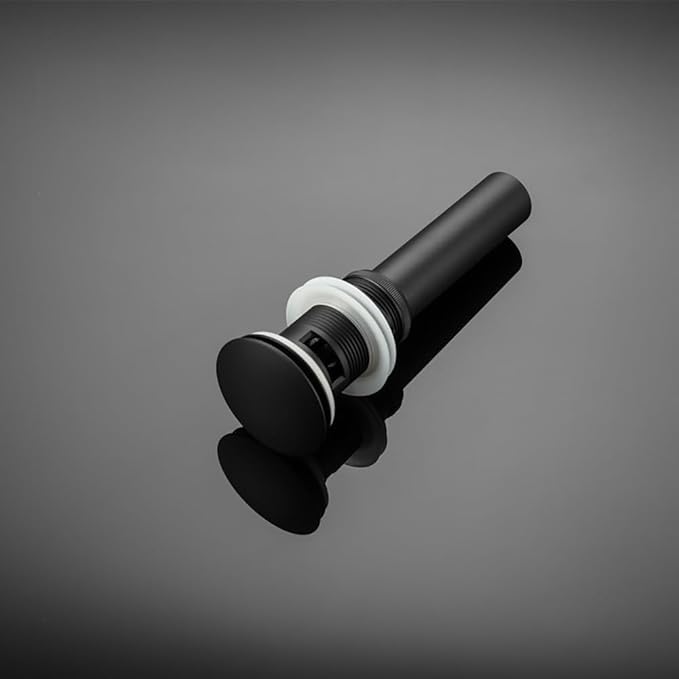 Bathroom Sink Drain with Overflow - Big Cap Fit for Large Undermount Sink with 1 3/4" Drain Opening - Pop Up Vanity Sink Drain,Matte Black