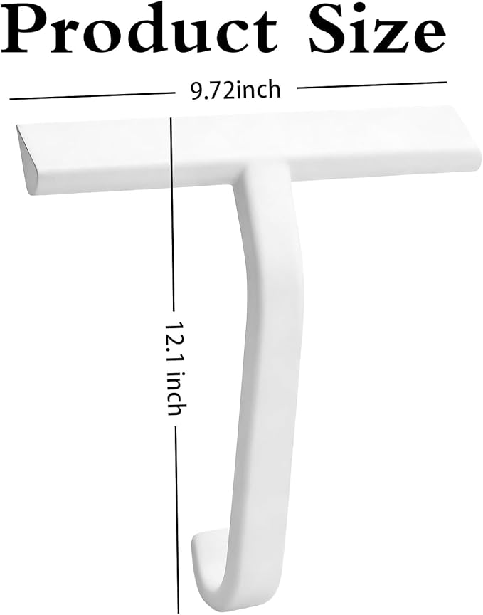 Shower Squeegee for Glass Doors - Squeegee for Shower Glass - All-One-Piece Silicone Cleaner with Built-in Hook for Bathroom, Glass, Mirror, Tile, Car & Kitchen (White)