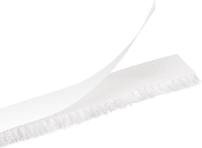 uxcell Weather Stripping Brush, 40ft L x 0.35" W x 0.2" H Self-Adhesive Seal Weatherstrip Sweep Brush White for Door Window