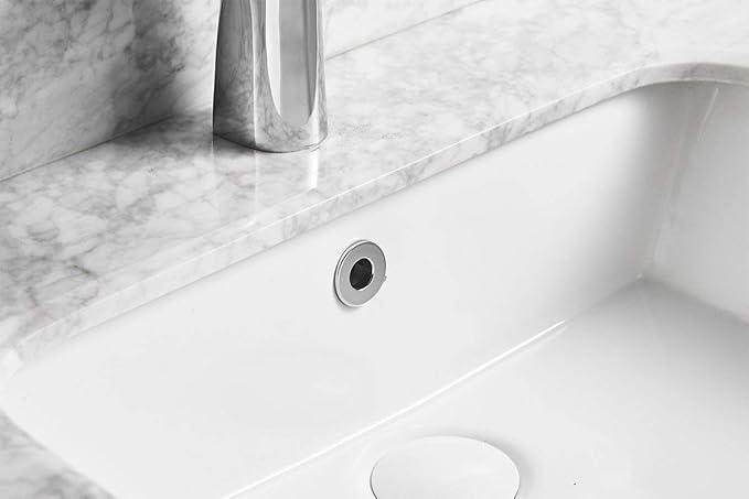 BWE Chrome Sink Basin Trim Overflow Cover Brass Insert in Hole Round Caps