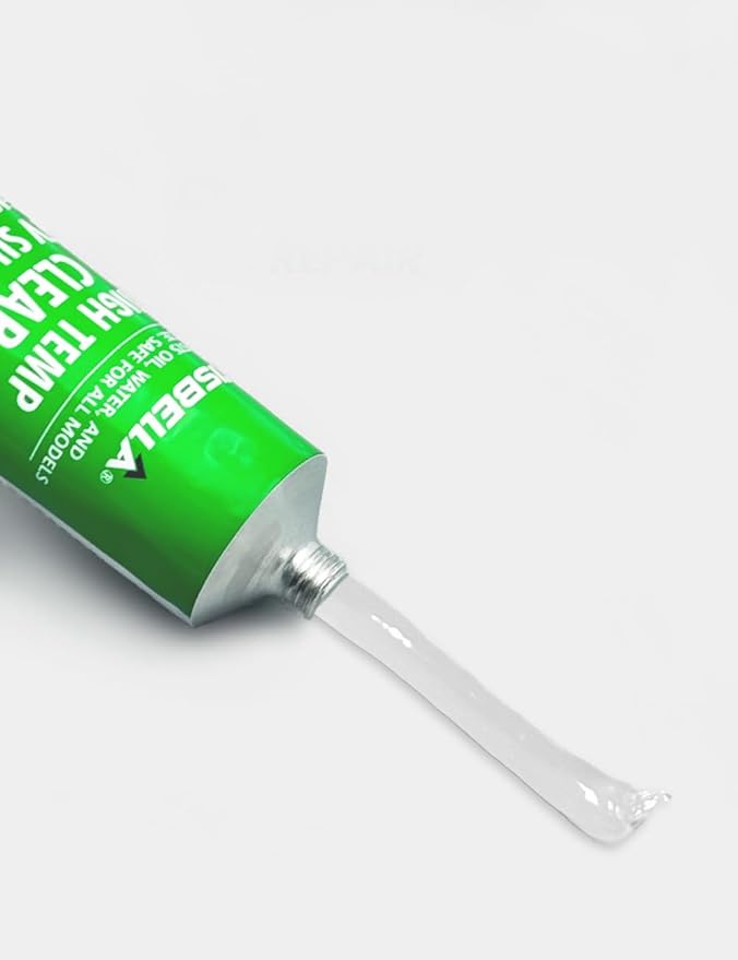 Visbella High Temperature RTV Silicone Gasket Maker, Sealed Oil Resistant Waterproof Quick Dry Liquid for Bonding Internal Combustion, Steam Turbines, Automotive Engine Parts 3.7OZ (Clear)