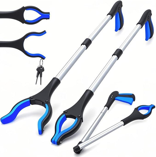 2-Pack Grabber Tool, 32" Long Reacher Grabber Pickup Tool with Magnetic Tip, Trash Picker for Elderly Grab It Reaching Tool, Garbage Picker Upper, Litter Pick Up Grab Tool