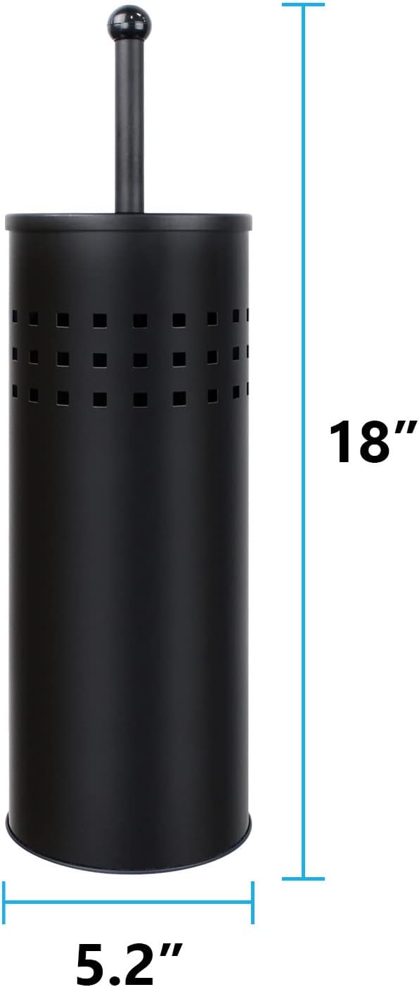 Blue Donuts Toilet Plunger with Holder for Bathroom, Multi Drain Suitable Also for Bathtubs, Quick Dry, Black