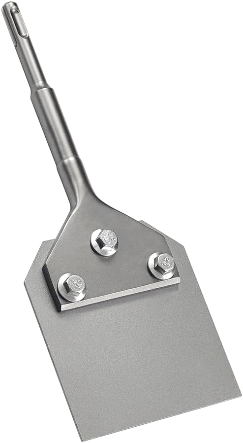 4 Inch Wide SDS-Plus Floor Scraper Tile & Thinset Scaling Chisel SDS-Plus Shank 4" x 10" Thinset Scraper Adhesives Remover Wall Scraper Fits SDS-Plus Rotary Hammers and Chipping Hammer Drills