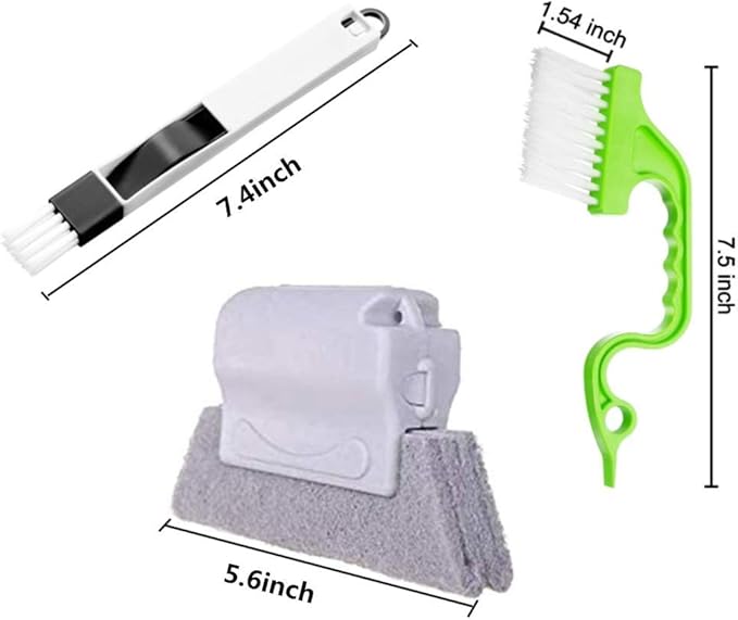 BAIHUI Hand-held Groove Gap Cleaning Tools, Window Door Sliding Track Cleaning Brush, for Cleaning Quickly Clean All Corners and Gap ,6 Pieces