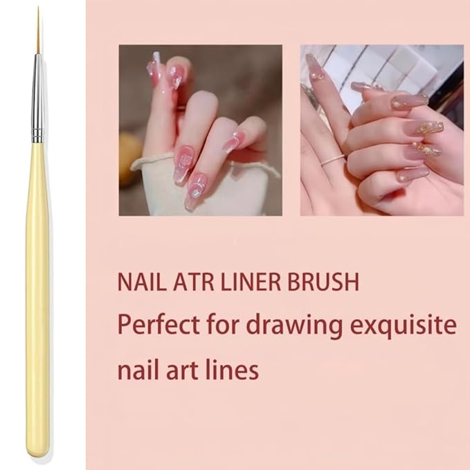 Faiteary Nail Art Brushes, 6PCS Nail Design Painting Brush Sets with Nail Polish Brush Nail Liner Brush Nail Extension Gel Brush Builder Nail Gel Brush and Nail Dotting Tool for DIY Nail Art