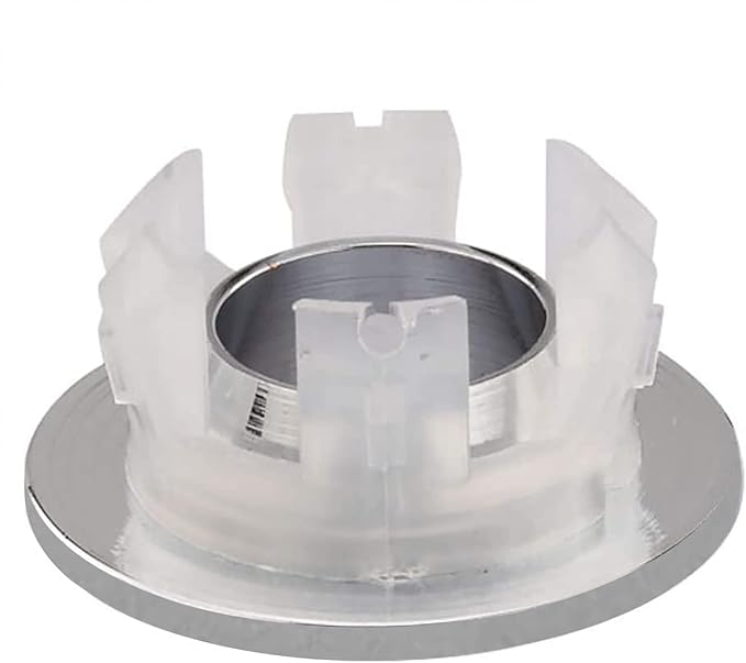 Homevacious Bathroom Sink Overflow Hole Cover Ring Brass Basin Trim Insert in Hole Round Caps Brushed Nickel