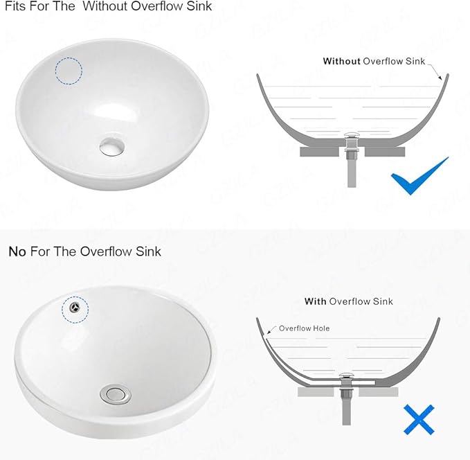 Vessel Sink Drain Without Overflow, White Pop-Up Drain with Basket Stopper, Bathroom Vanity Ceramic Brass Strainer Hair Catcher, Anti-Clogging Brushed Nickel, Porcelain Cap