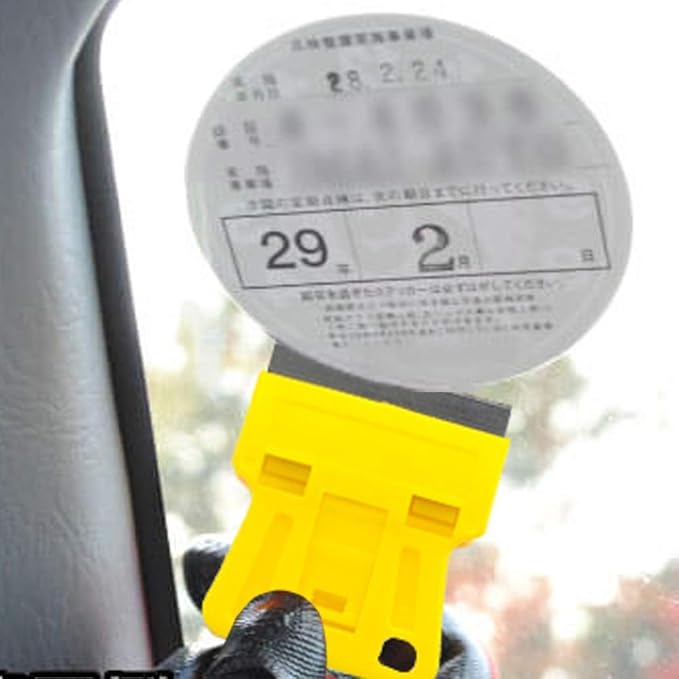 Mini Plastic Razor Blade Scraper High Visibility Bright Yellow Window Scraper Paint Scraper with 5 Spare Metal Razor Scraper Blades Stove Top Scraper Scraping Sticker Decal Residue Label
