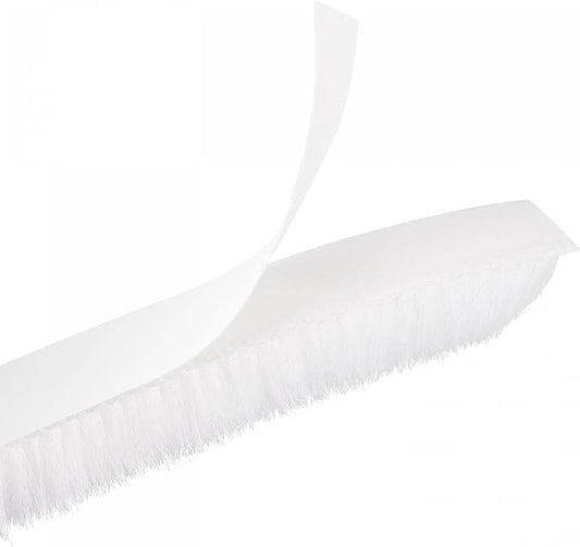 uxcell Weather Stripping Brush, 26ft L x 0.35" W x 0.35" H Self-Adhesive Seal Weatherstrip Sweep Brush White for Door Window