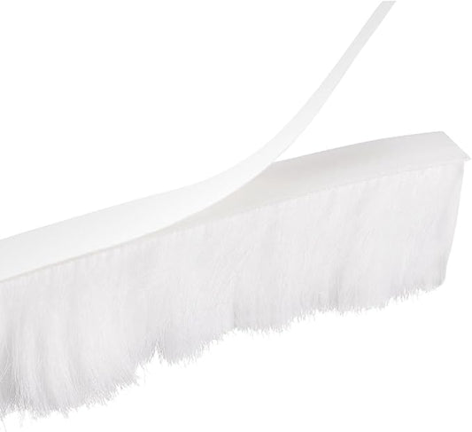 uxcell Weather Stripping Brush, 40ft L x 0.35" W x 0.9" H Self-Adhesive Seal Weatherstrip Sweep Brush White for Door Window