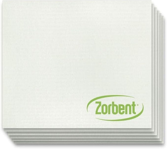 Zorbent Super Absorbent Towels 6 Pack, Natural, Reusable Paper Towel Alternative, Lint Free Cleaning Cloth for Kitchen, Gym, Shoes, Travel, & Camping, Multipurpose Damp Duster, Spill & Mess Cleaner