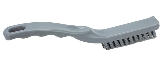 SPARTA Plastic Grout Brush, Crevice Brush with Hanging Hole for Cleaning Narrow Spaces, 9 Inches, Gray