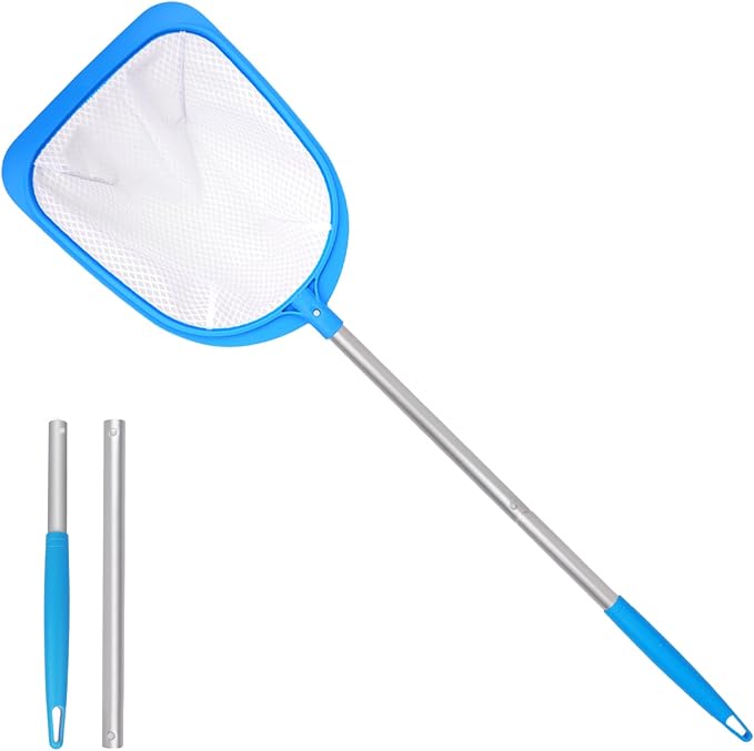 TidyMister 35'' Long Hot Tub Skimmer for Spa, Handy Pool Skimmer Net with Ultra Fine Diamond Netting Mesh for Small Pools, Hanging Hole Easy to Store
