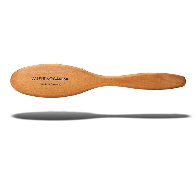 Valentino Garemi Clothes Brush – Boar Bristle Garment Brush for Suits, Jackets & Wool – Removes Lint, Dust & Pet Hair – Wooden Handle – Made in Germany