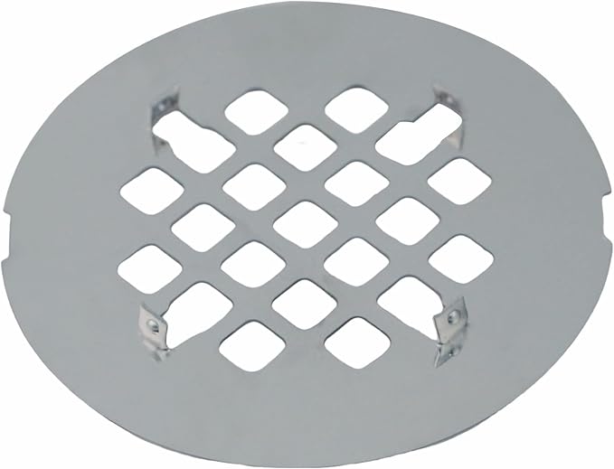 Chrome Plated Snap-in Shower Drain Cover Replacement, Welsan Stainless Steel 4-1/4" OD Round Shower Strainer Grid Easy to Install