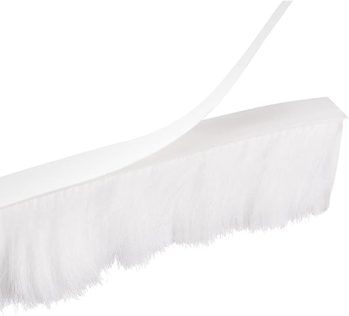 uxcell Weather Stripping Brush, 26ft L x 0.35" W x 0.9" H Self-Adhesive Seal Weatherstrip Sweep Brush White for Door Window