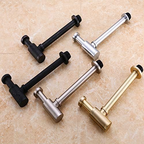 RANDOM Brass Contemporary Round Bottle P Trap 1 1/4,Basin Sink Waste Drain P Trap Kit (Brushed Gold)