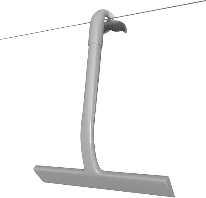 Shower Squeegee for Glass Doors, All-One-Piece Silicone Shower Squeegee with Hook Design for Easy Hanging and Cleaning (Gray)