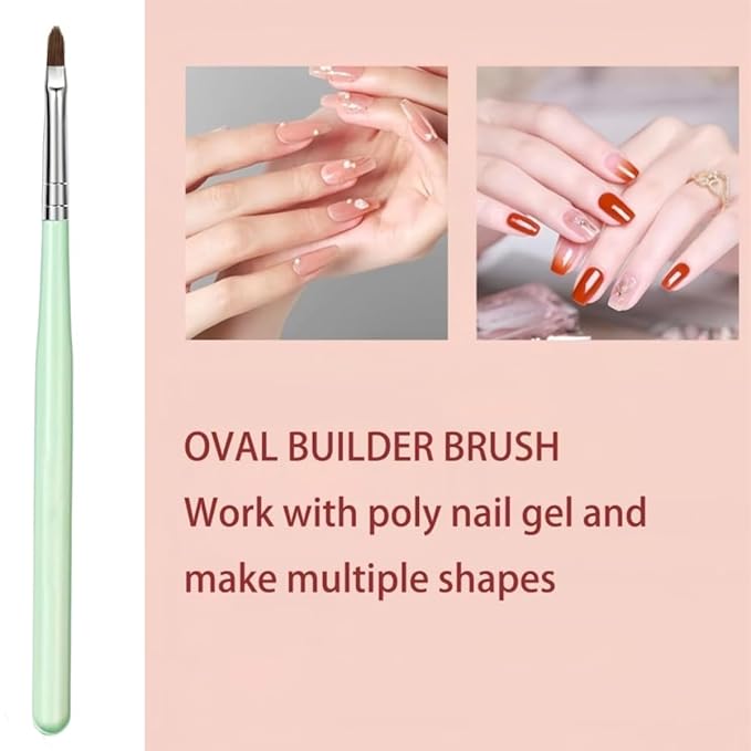 Faiteary Nail Art Brushes, 6PCS Nail Design Painting Brush Sets with Nail Polish Brush Nail Liner Brush Nail Extension Gel Brush Builder Nail Gel Brush and Nail Dotting Tool for DIY Nail Art