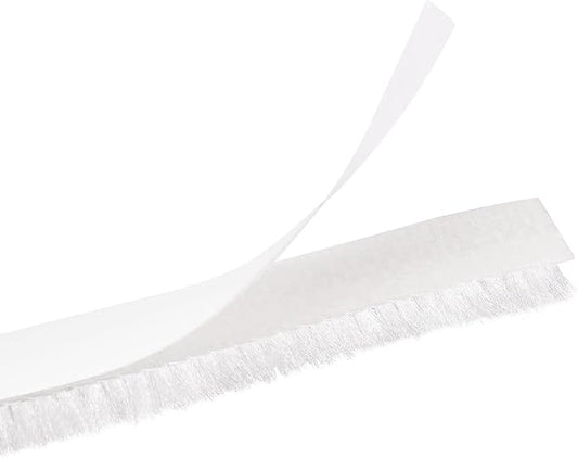 uxcell Weather Stripping Brush, 26ft L x 0.28" W x 0.24" H Self-Adhesive Seal Weatherstrip Sweep Brush White for Door Window