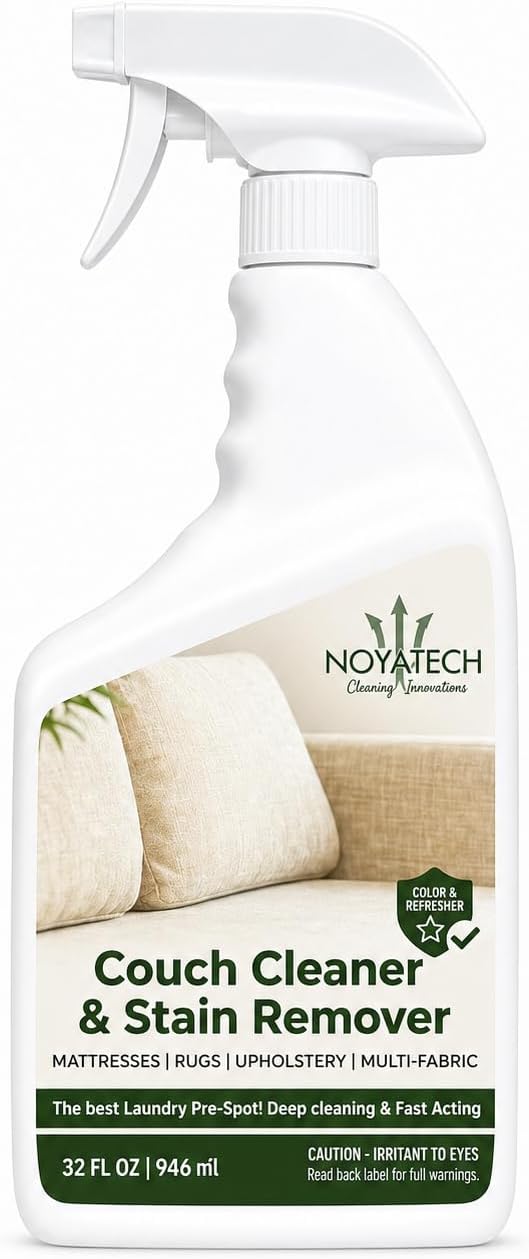 NOYATECH Couch Cleaner and Stain Remover Spray – Professional Strength, Multi-Surface Fabric and Upholstery Cleaner – Pet-Safe, Non-Toxic, Quick-Drying for Couches, Sofas & Car Interiors.