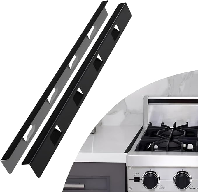 2 Pcs 316 Stove Gap Covers Stainless Steel Stove Gap Filler Range Trim Kit Between Oven and Countertop Dishwasher Dryer Heat Resistant and Easy to Clean (23.4'Matte Black)