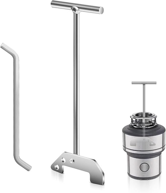 Extended Grip Garbage Disposer Unjamming Wrench Compatible with Waste King and Moen Garbage Disposals, Fits Unclog Kitchen Sink Clogging (Wriggle It Into Place, And Give A Counter-Clockwise Turn)