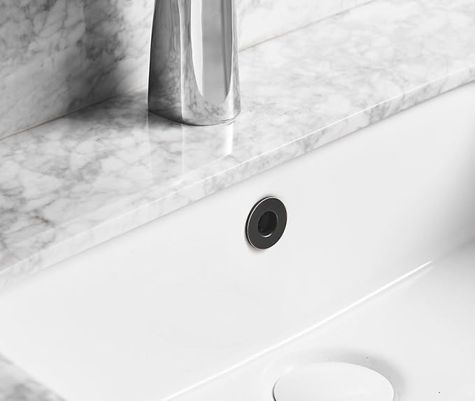 Sink Basin Trim Overflow Cover Brass Insert in Hole Round Caps Oil Rubbed Bronze
