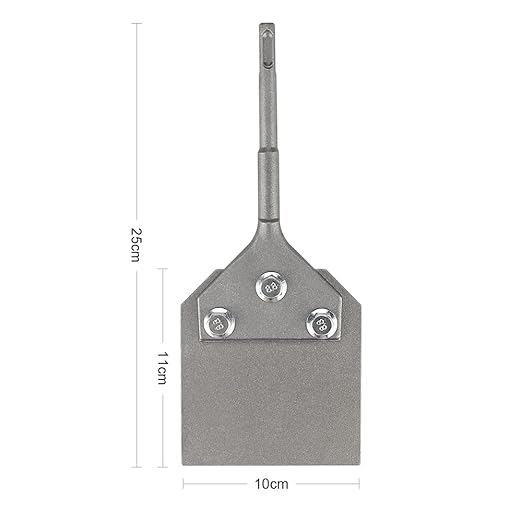 SDS Plus Floor Scraper 4" x 10", Thinset Removal Bit Tile Removal Chisel Tool with 2 Replacement Blades for Tile Floor Adhesives,Mortar,Laminate and Glue Removal