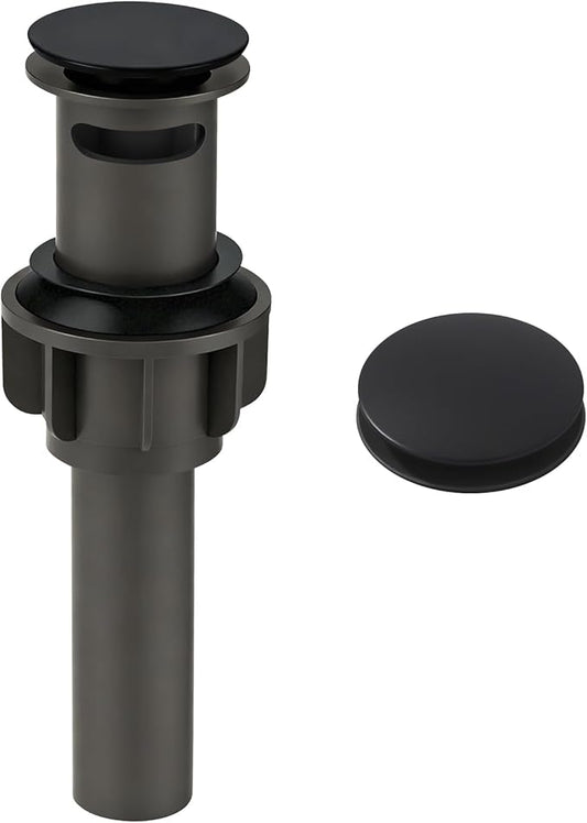ARCORA Bathroom Sink Drain Matte Black Pop Up Drain with Overflow Vanity Vessel Sink Clicker Drain Stopper