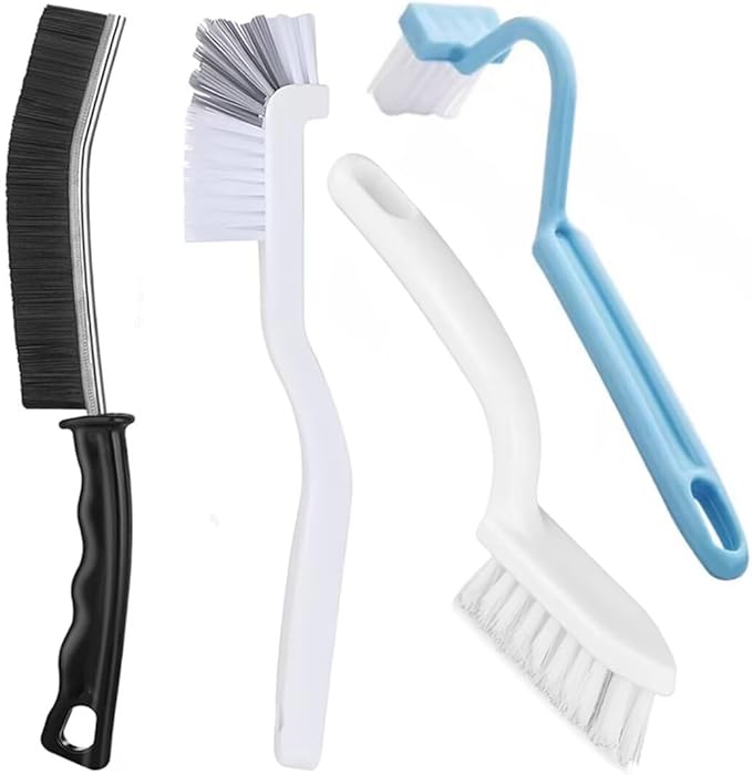 Grout Tile Brush, Under Rim Toilet Brush, Crevice Cleaning Brush Gap Cleaner Tool for Bathroom/Shower/Kitchen/Window Groove Corner Rim Cleaning