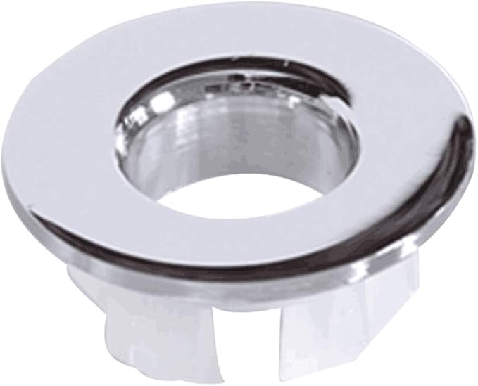 BWE Chrome Sink Basin Trim Overflow Cover Brass Insert in Hole Round Caps