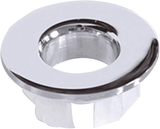 BWE Chrome Sink Basin Trim Overflow Cover Brass Insert in Hole Round Caps