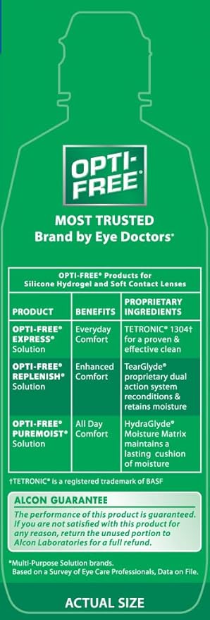 Opti-Free Replenish Multi-Purpose Contact Lens Cleaning and Disinfecting Solution with Lens Case, 10 FL OZ (Pack of 2)