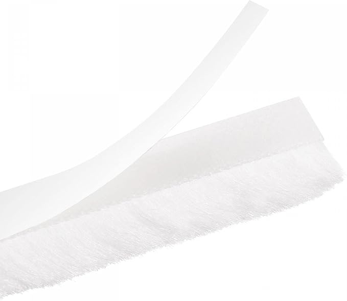 uxcell Weather Stripping Brush, 26ft L x 0.35" W x 0.6" H Self-Adhesive Seal Weatherstrip Sweep Brush White for Door Window