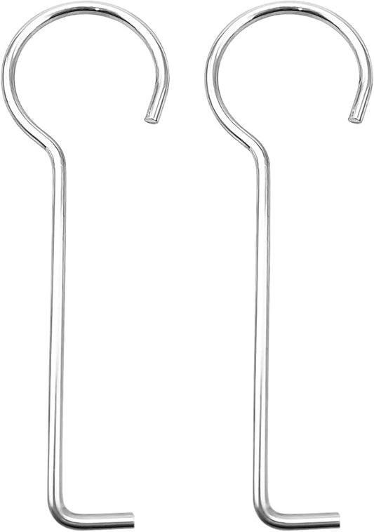 2 PCS Drain Key Lifting Hook, 304 Stainless Steel Drain Grate Puller Lift Out Key for Shower Drain Daily Cleaning, Silver