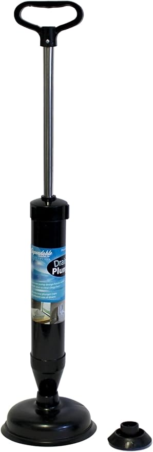 Dependable Industries inc. Essentials High Pressure Powerful Pump Multi-Drain Plunger Bathroom Kitchen Toilet Shower Sinks (Black)