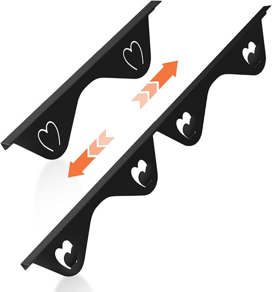 Stainless Steel Stove Gap Covers, Stove Gap Filler, Oven Gap Filler, Range Trim Kit in Kitchen, JessWednes 2 PCS Extendable Guard 13.8" to 27.5", Width 0.79", Heat Resistant and Easy to Clean (BLACK)