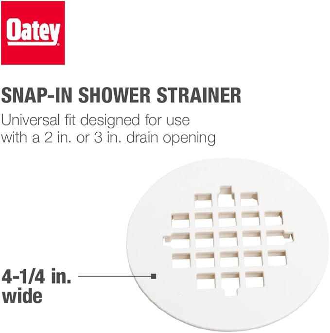 Oatey 4-1/4 in. Carded White Plastic Snap-Tite Strainer