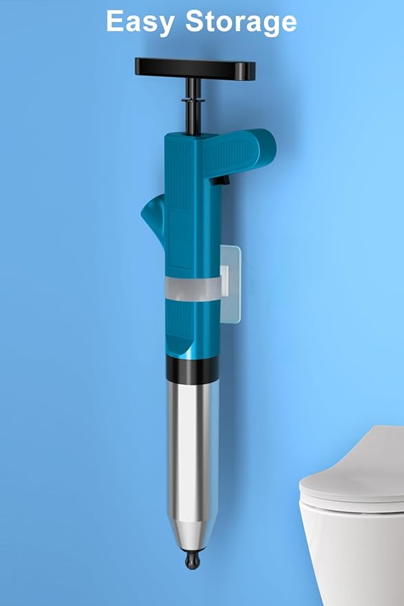 Toilet Plunger Set, High Pressure Air Plunger Drain Clog Remover, Sink Plungers for Bathroom, Snake Drain Blaster with Real-Time Barometer for Toilet Unclogger,Kitchen,Shower,Pipe,Floor,Sewer