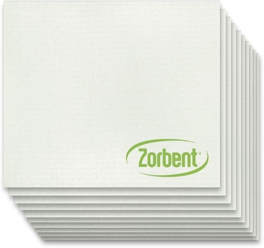 Zorbent Super Absorbent Towels 10 Pack, Natural, Reusable Paper Towel Alternative, Lint Free Cleaning Cloth for Kitchen, Gym, Shoes, Travel, & Camping, Multipurpose Damp Duster, Spill & Mess Cleaner