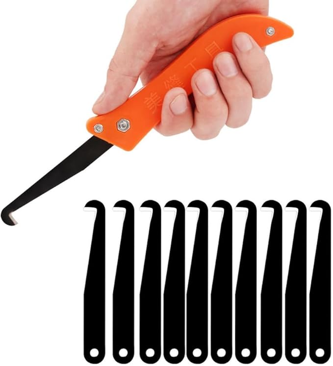 10 Pack Grout Remover Blade Replacement Knife Hook for Grout Removal Tool Cleaner Scraping Rake Tile Seam Cleaning Grout Lines Joints Hand Saw Caulking Application
