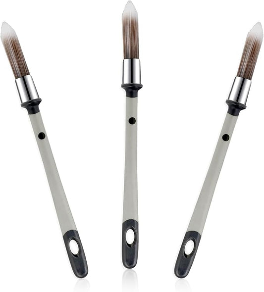 3 Pcs Paint Brushes for Painting Walls 0.37 Inch Small Paint Brush, Trim Paint Brushes Edge Painting Tool for Baseboards Furniture House Wall Corners Detail Paint Edger Brush and Touch Up Painting