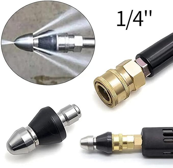 2023 Sewer Cleaning Tool High-pressure Nozzle, Drain Augers, Sewer Pipe Dredging And Cleaning Tools for Pipe Unclogging - Drain Clog Remover | Hair Clog Remover | Toilet Clog Remover (A)